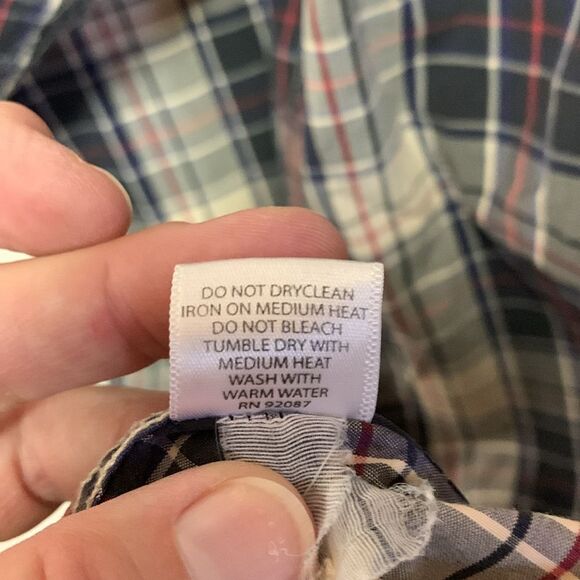 Saks Fifth Avenue Threads Blue Red Tan Plaid Cotton LS Button Up Shirt Size M - Picture 9 of 12